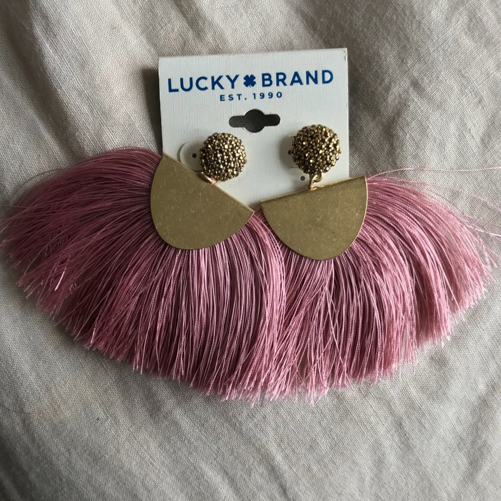 Lucky Brand feather earrings